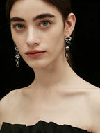 Sanswood Sengo'S "Electric Wave Island" Dual-Purpose Earrings! Black Onyx Earrings For Women Detachable Necklace Pendant