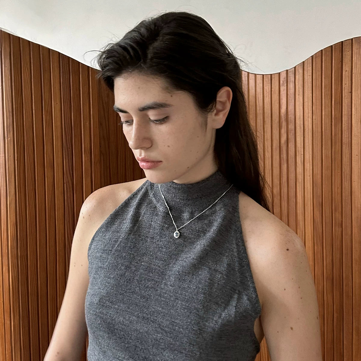 Sanswood Sengo "Darcy" High-End Primary Color Blue Moissanite Necklace Women'S Commuting Temperament Clavicle Chain Secondary image