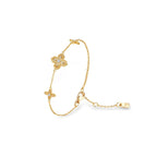 Sanswood Sengo'S "Lost In The Valley Of Spring" Guilloché Four-Leaf Clover Hand Jewelry For Women, A Light And Luxurious Retro Look With Hollowed-Out Hand Ornaments.