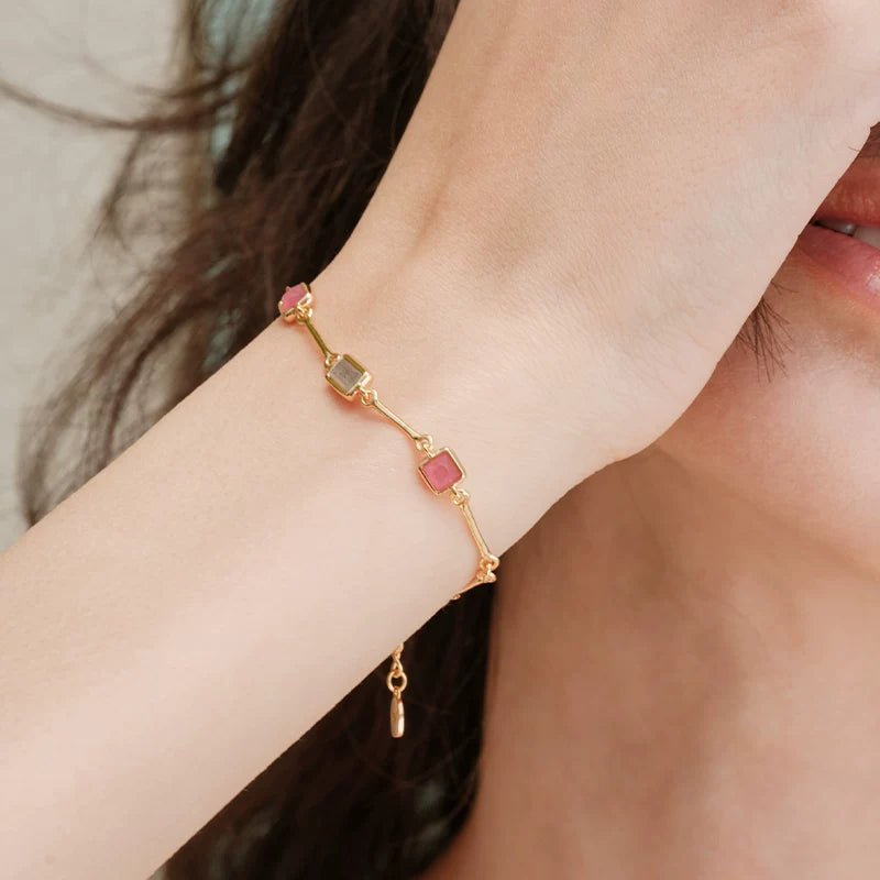 Sanswood Sengo "A Moveable Feast" Labradorite Malay Jade Bracelet Light Luxury Commuting Natural Stone Bracelet For Women