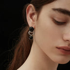 Sanswood Sengo'S "Electric Wave Island" Dual-Purpose Earrings! Black Onyx Earrings For Women Detachable Necklace Pendant