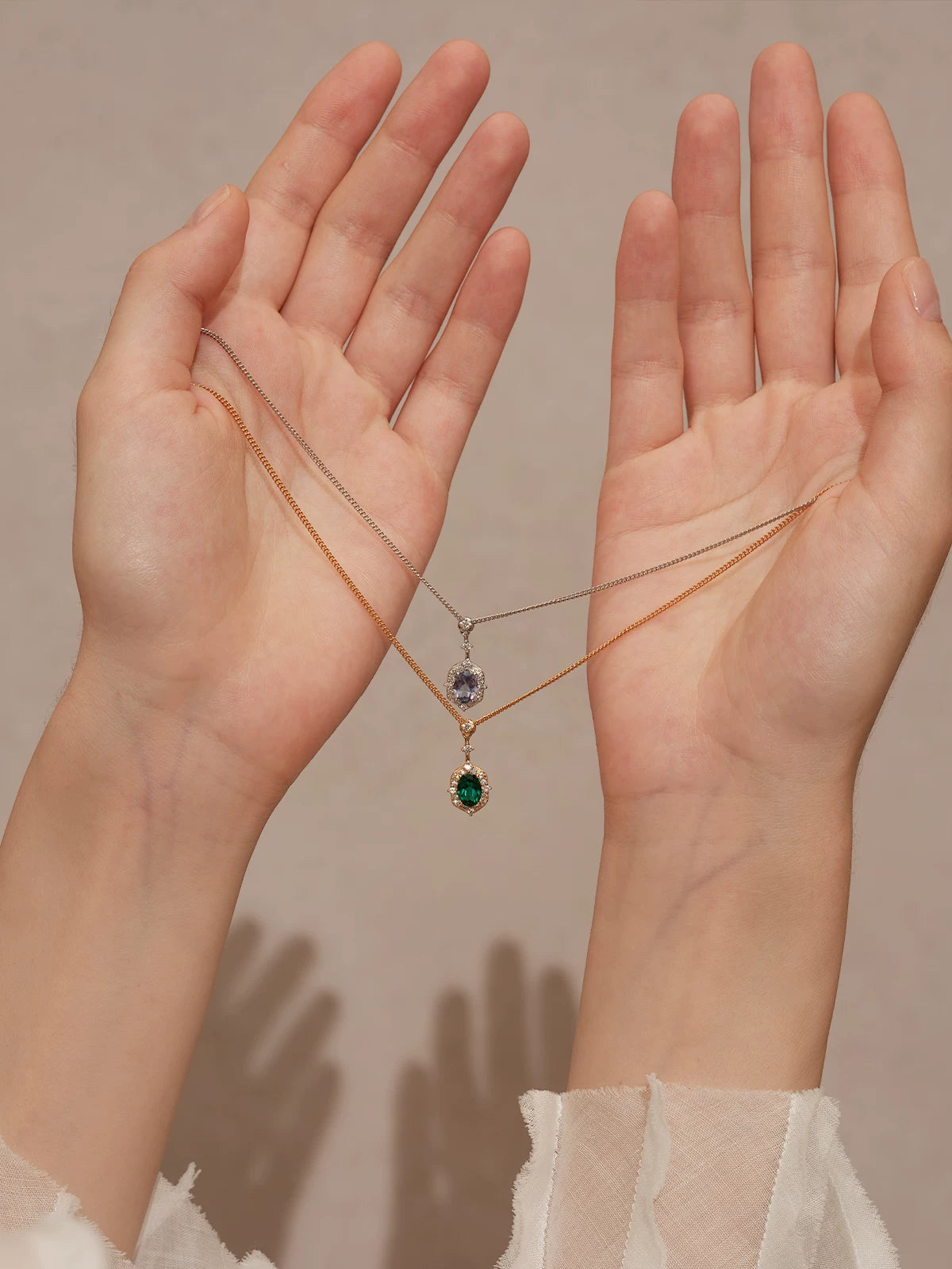 Sanswood Morigo "Sissi" Cultivated Emerald Necklace Retro High-End Sweater Chain